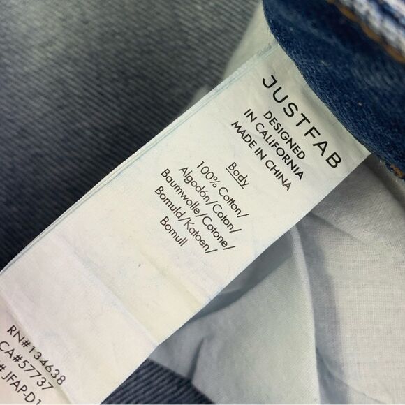 Jack High Rise Ankle Straight Leg Rhinestone Embellished Blue Jeans Size 32 - Picture 11 of 13